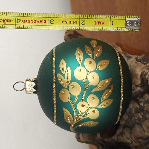 Hand blown glass ball ornaments Czech Republic set of three - Picture 3 of 6